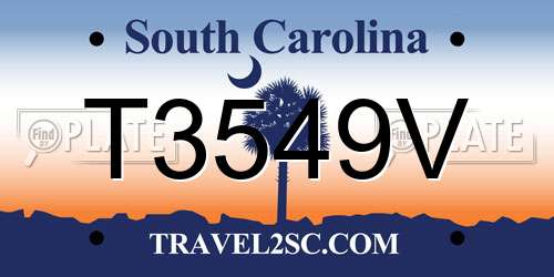 T3549V South Carolina License Plate