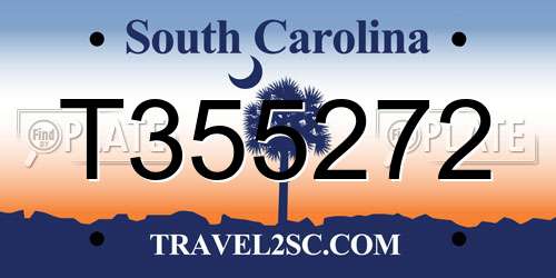 T355272 South Carolina License Plate