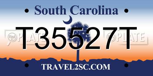 T35527T South Carolina License Plate