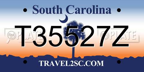 T35527Z South Carolina License Plate