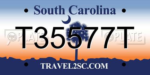 T35577T South Carolina License Plate