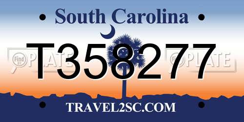 T358277 South Carolina License Plate