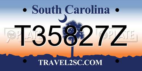 T35827Z South Carolina License Plate
