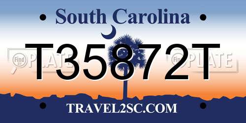 T35872T South Carolina License Plate
