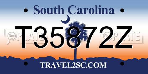 T35872Z South Carolina License Plate