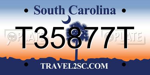T35877T South Carolina License Plate