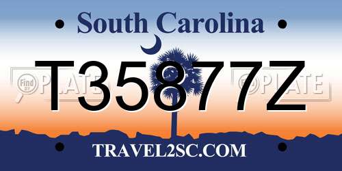 T35877Z South Carolina License Plate