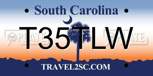 T35TLW South Carolina License Plate