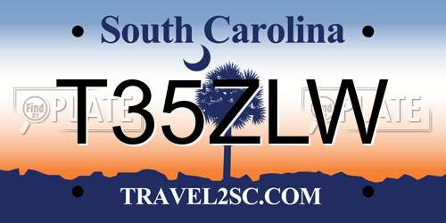 T35ZLW South Carolina License Plate