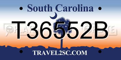 T36552B South Carolina License Plate