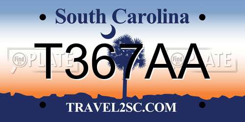 T367AA South Carolina License Plate