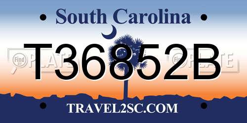 T36852B South Carolina License Plate