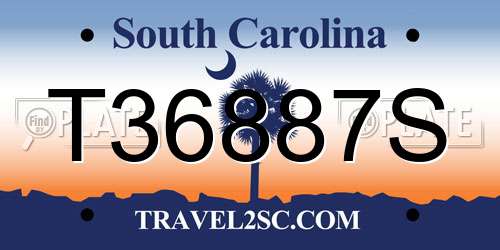 T36887S South Carolina License Plate
