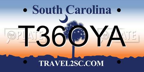 T36OYA South Carolina License Plate