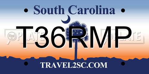 T36RMP South Carolina License Plate