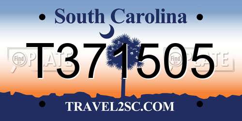 T371505 South Carolina License Plate