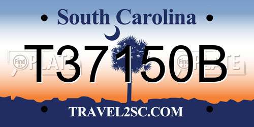 T37150B South Carolina License Plate