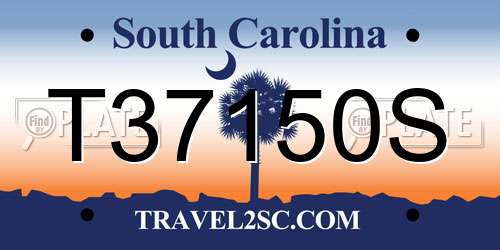 T37150S South Carolina License Plate