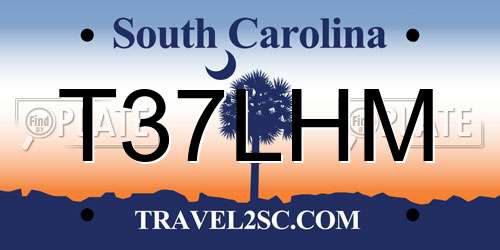 T37LHM South Carolina License Plate