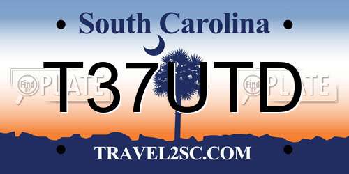 T37UTD South Carolina License Plate