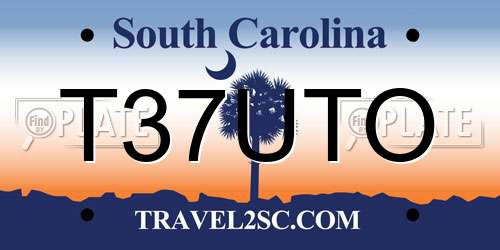 T37UTO South Carolina License Plate