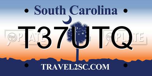 T37UTQ South Carolina License Plate