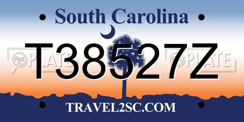 T38527Z South Carolina License Plate