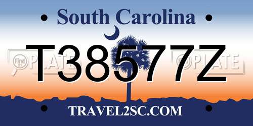 T38577Z South Carolina License Plate
