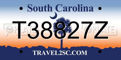 T38827Z South Carolina License Plate