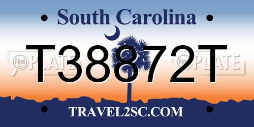 T38872T South Carolina License Plate