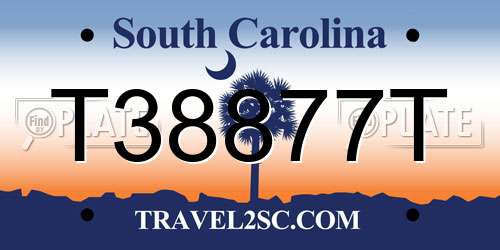 T38877T South Carolina License Plate