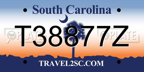 T38877Z South Carolina License Plate