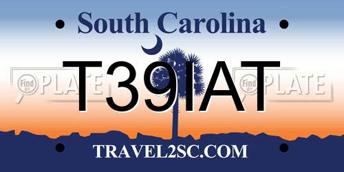 T39IAT South Carolina License Plate