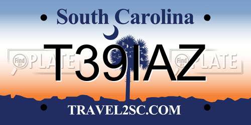 T39IAZ South Carolina License Plate