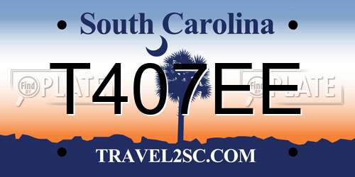 T407EE South Carolina License Plate