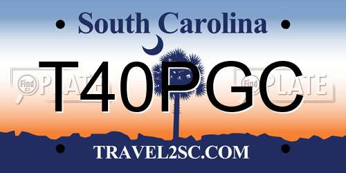 T40PGC South Carolina License Plate