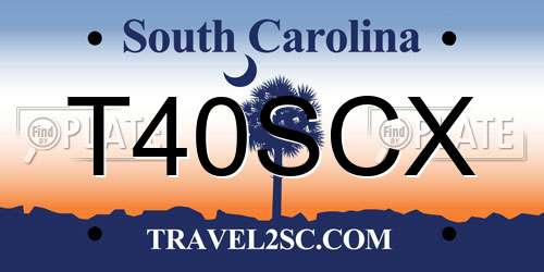 T40SCX South Carolina License Plate