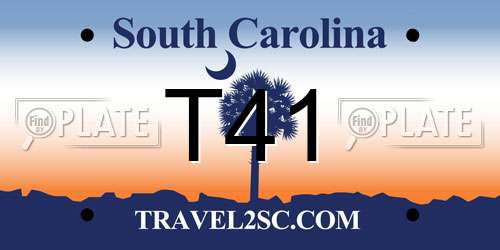 T41 South Carolina License Plate