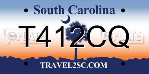 T412CQ South Carolina License Plate