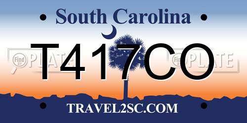 T417CO South Carolina License Plate