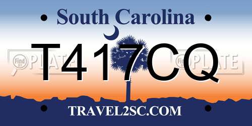 T417CQ South Carolina License Plate