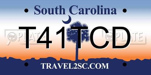 T41TCD South Carolina License Plate