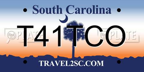 T41TCO South Carolina License Plate