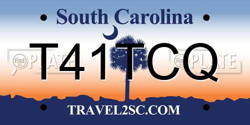 T41TCQ South Carolina License Plate