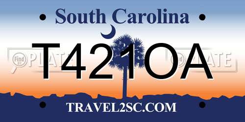 T421OA South Carolina License Plate