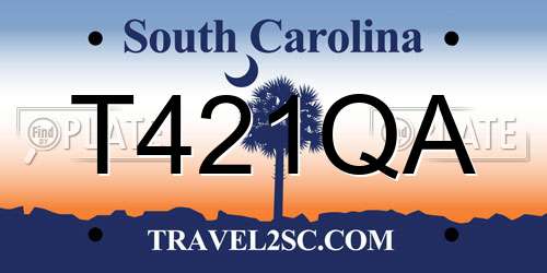 T421QA South Carolina License Plate