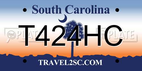 T424HC South Carolina License Plate