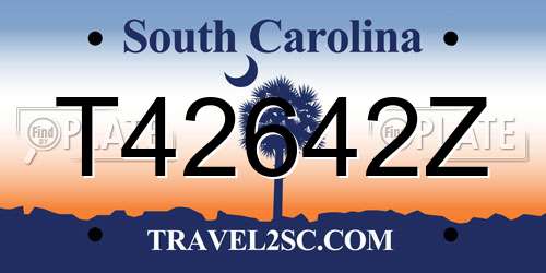 T42642Z South Carolina License Plate