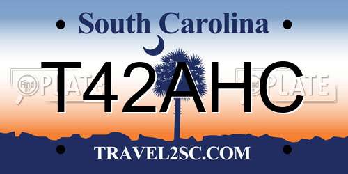T42AHC South Carolina License Plate