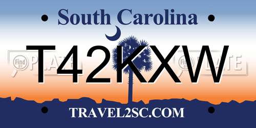 T42KXW South Carolina License Plate